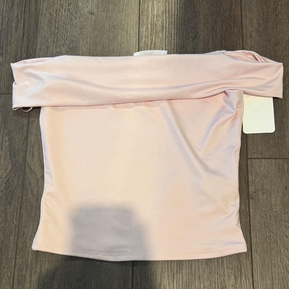 Gaze Off-Shoulder Light Pink Bodysuit